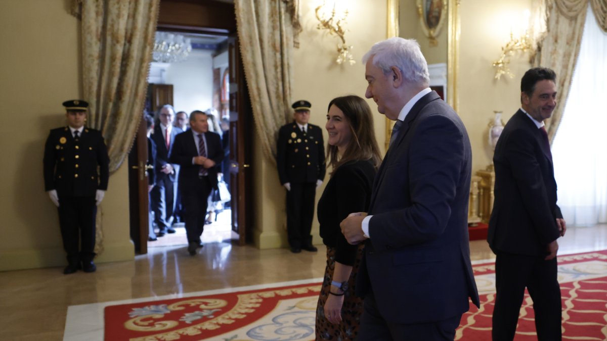 Cadena, ahir a la recepció de Nadal.