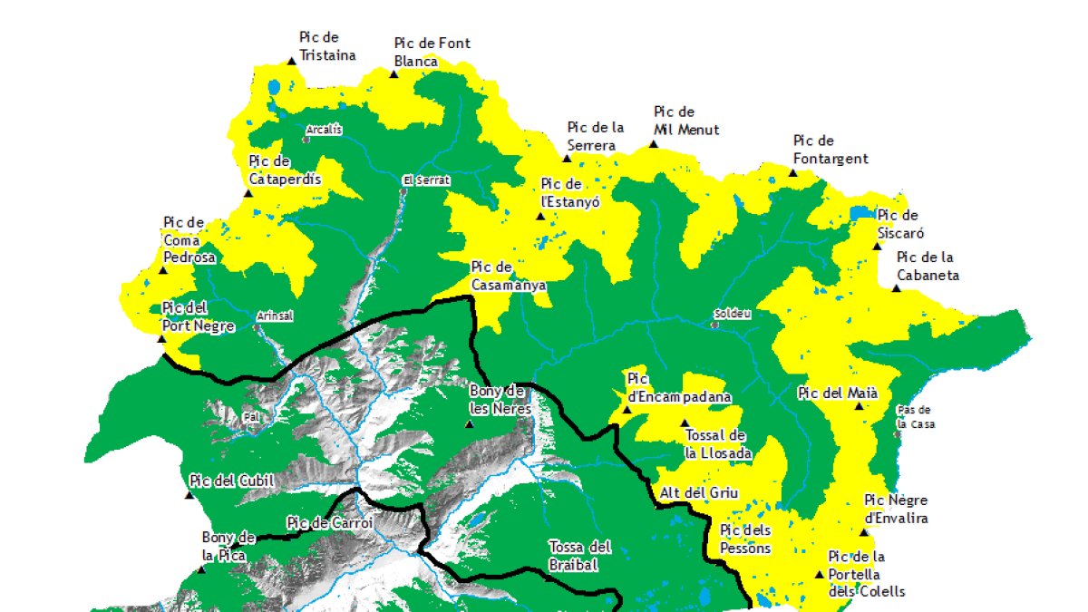 Risc d'allau 2 al nord del país.