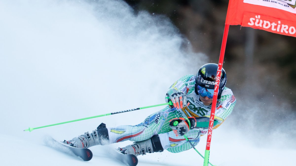 Joan Verdú, a la primera mànega del gegant d’Alta Badia.