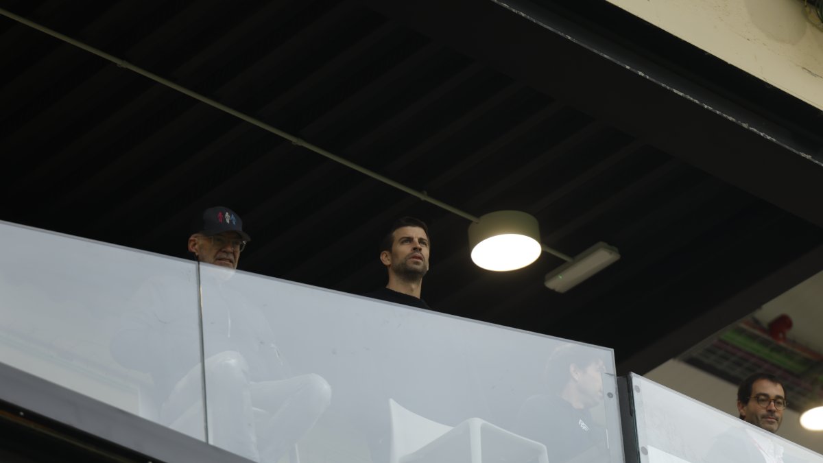 Gerard Piqué, al duel entre Andorra i Deportivo a Encamp.