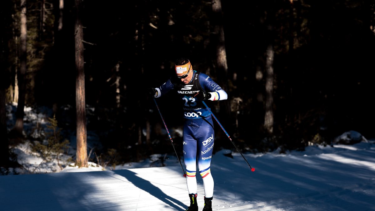 Irineu Esteve, durant la segona jornada del Tour de Ski, celebrada ahir.