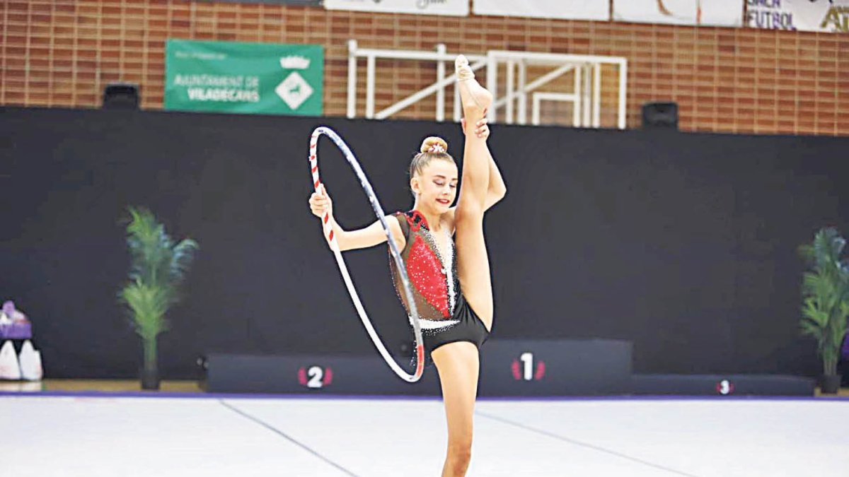 Carla Soriano, en una prova de gimàstica rítmica.