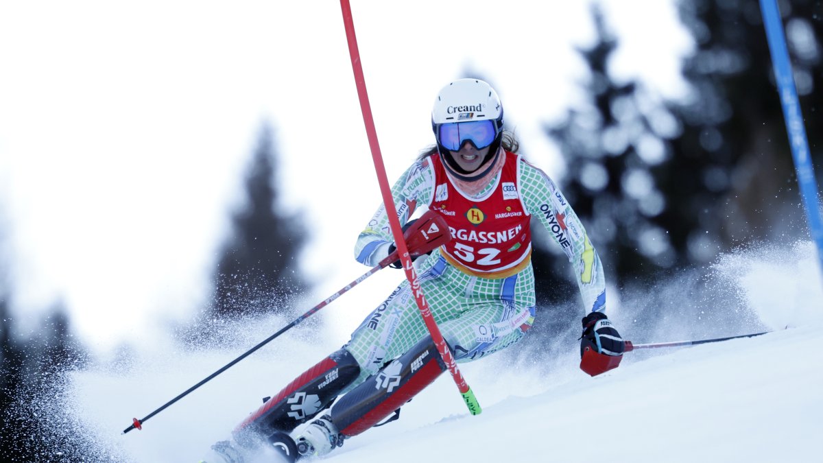 Carla Mijares, a l'eslàlom de Kranjska Gora.