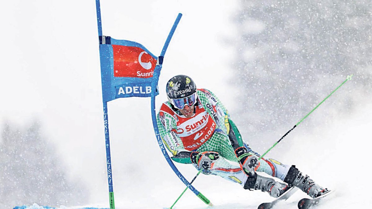 Joan Verdú, a la primera mànega d’Adelboden.