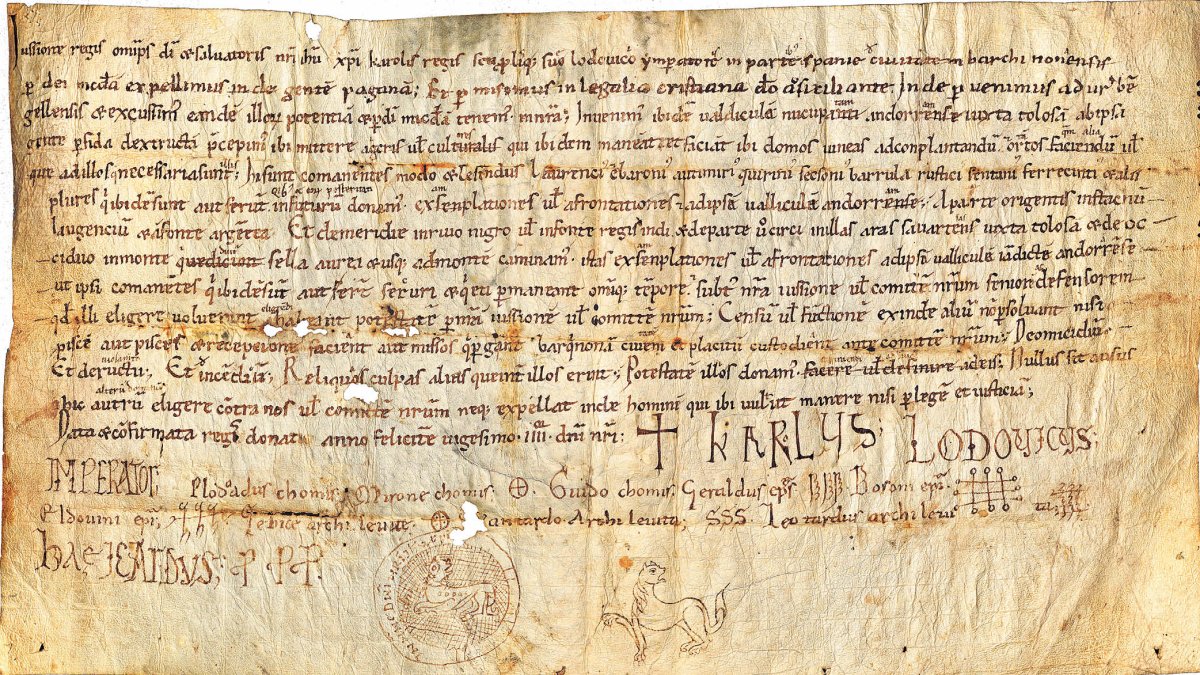 Fragment de la Carta Pobla d’Andorra.