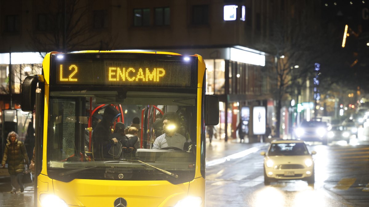 Usuaris de l’autobús pujant al servei de l’L2.