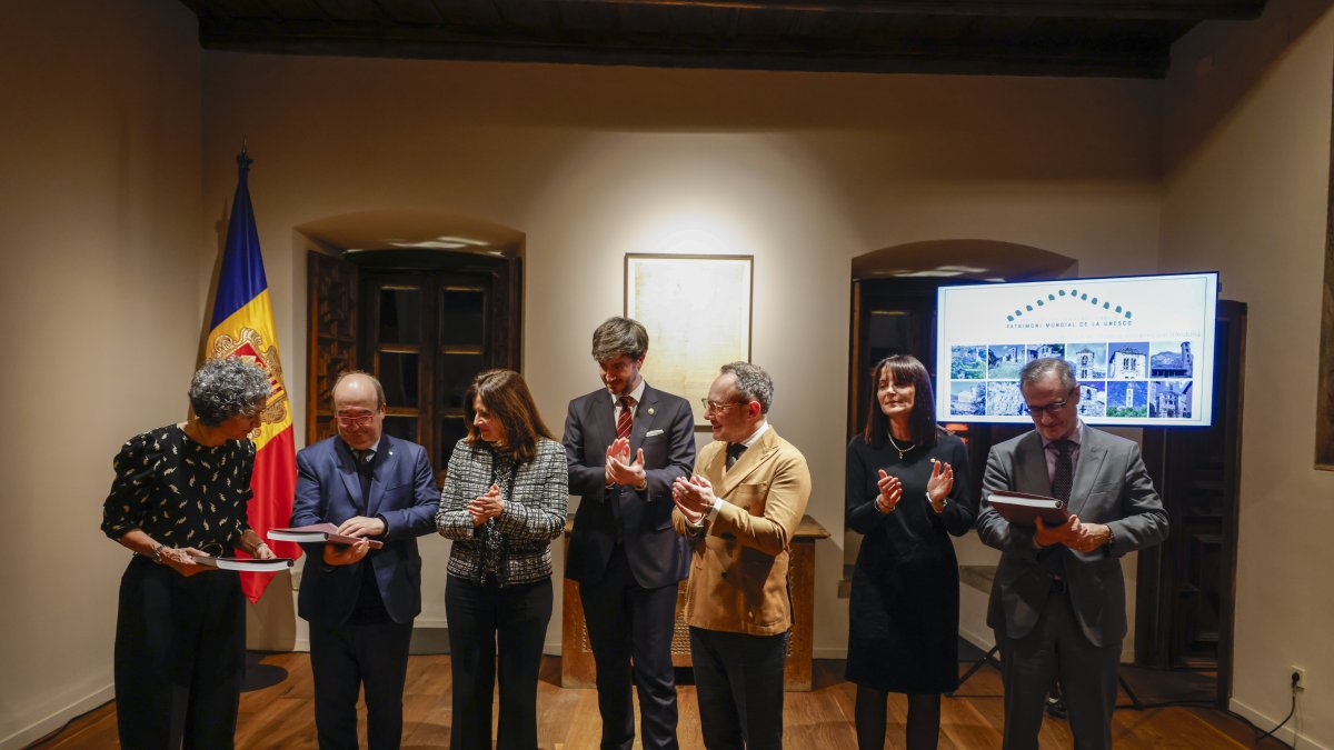 Els representants de les institucions implicades a la candidatura.