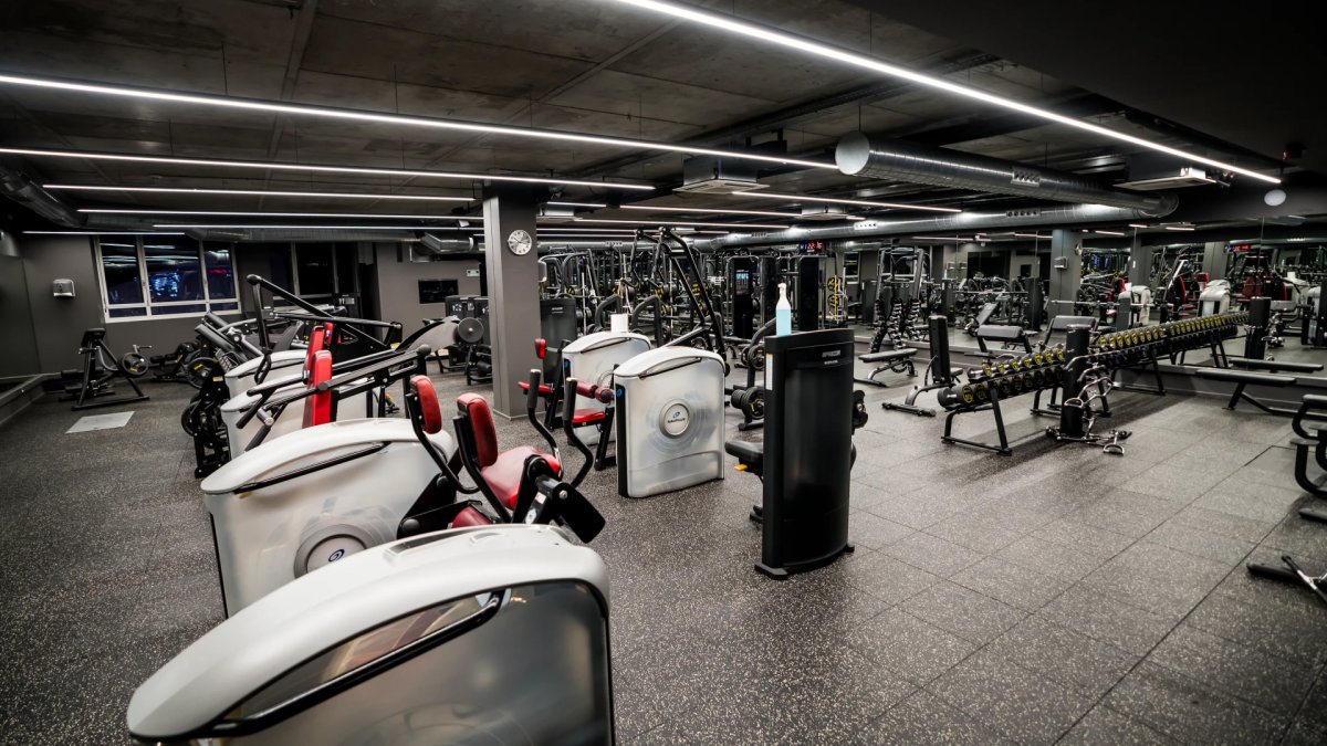 La sala de fitness.