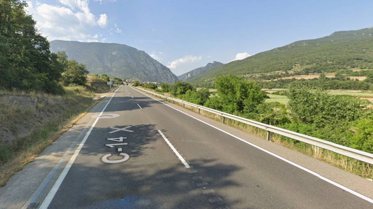 La C-14 a l'altura d'Organyà.