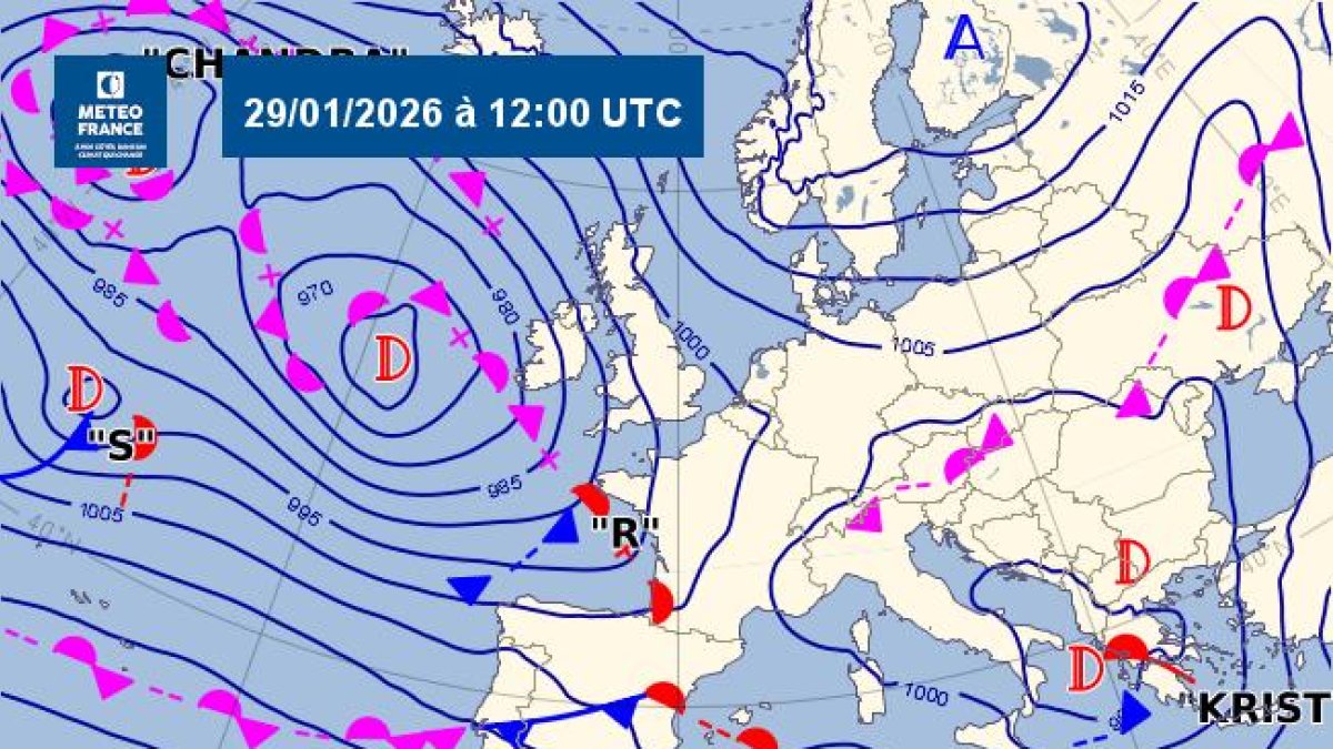 Un mapa del servei meteorològic d'avui.