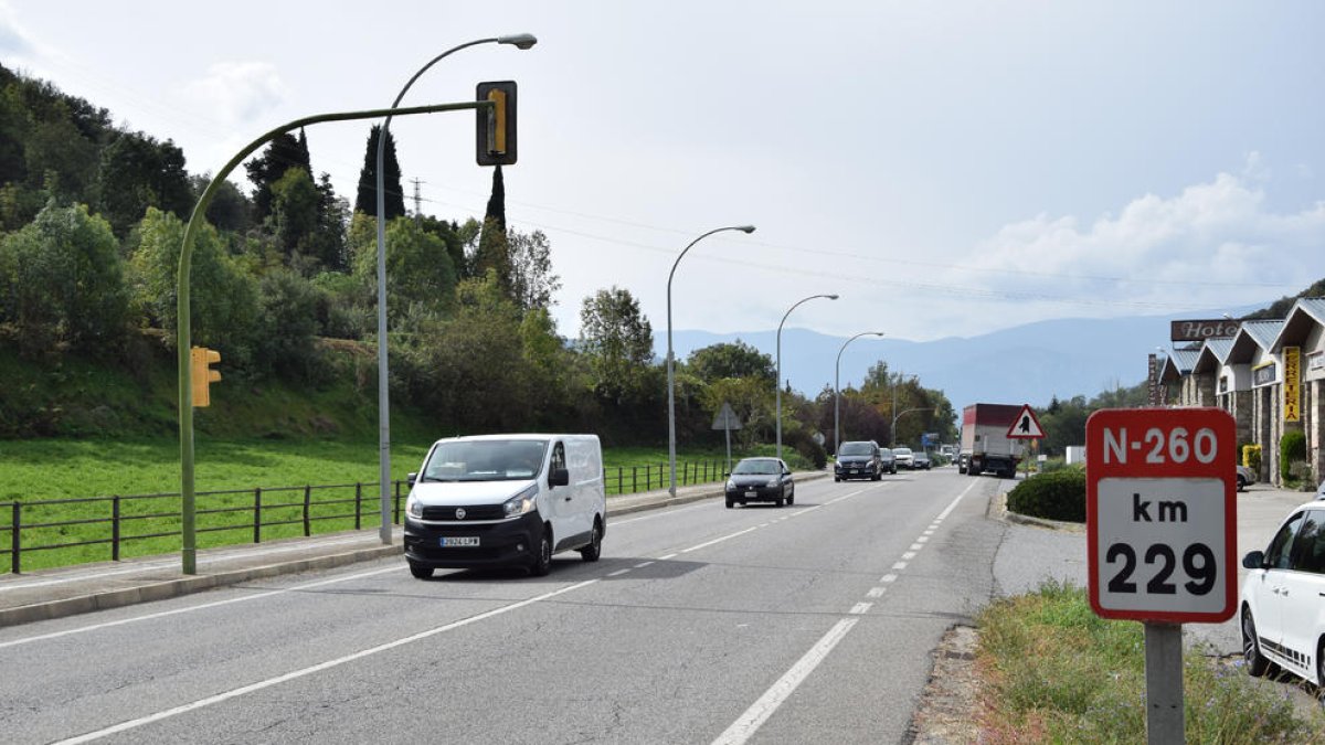 El tram de l’N-260 sortint de la Seu d’Urgell.