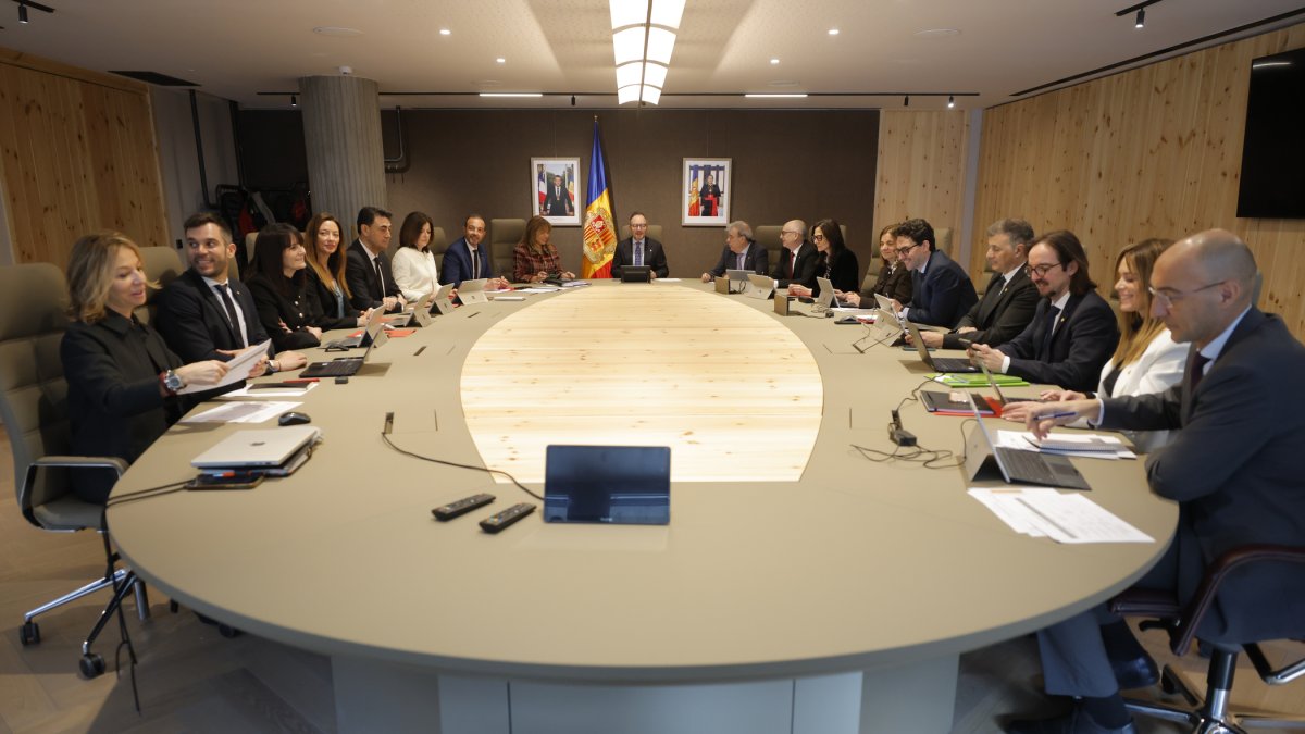 Reunió del consell de ministres, ahir al matí.