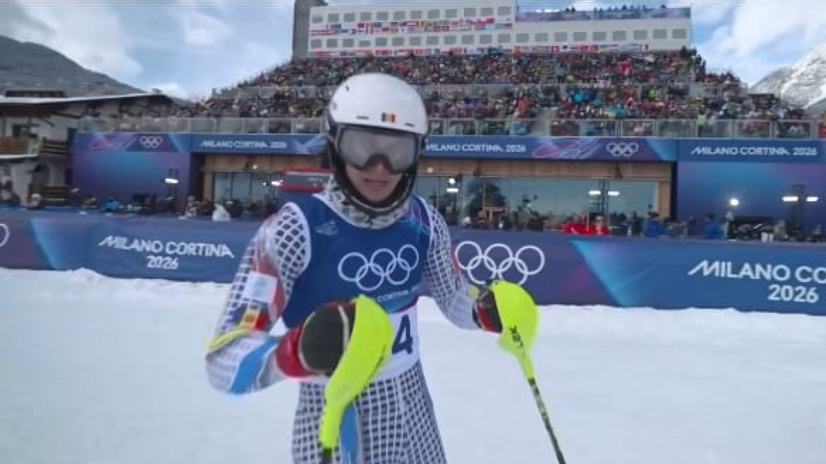 Xavi Cornella, en l'arribada de la segona mànega de Bormio.
