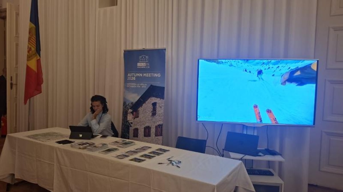 L'estand promocional d'Andorra a la Sessió d’hivern de l’Assemblea Parlamentària de l’OSCE.