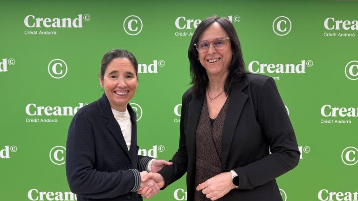 Marianela Vila, presidenta de l’Unicef Andorra i Núria Roca, directora de Comunicació Corporativa, Màrqueting i Nous Canals de Creand Crèdit Andorrà.