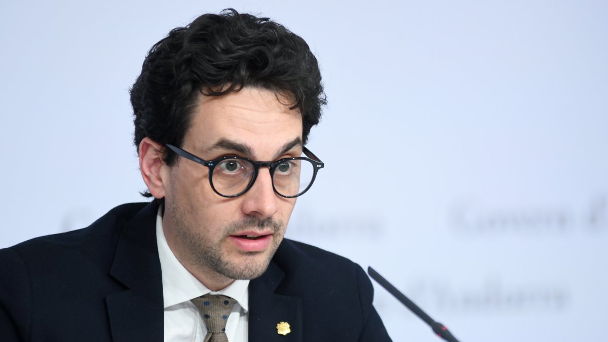 El ministre Guillem Casal en la roda de premsa d'aquesta tarda