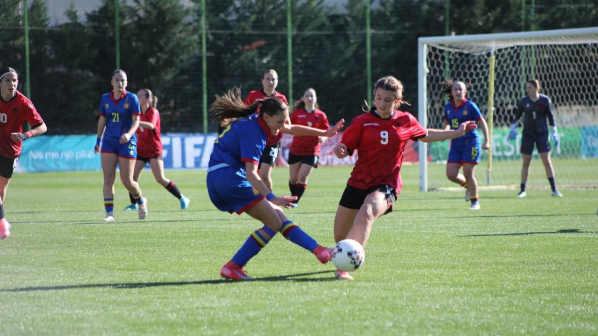 Un instant del partit de la selecció sub17 contra Albània.