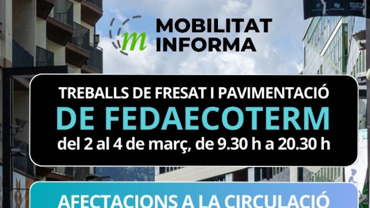 Mobilitat informa a les xarxes de la repercussió que tindran els treballs de pavimentació en la mobilitat.