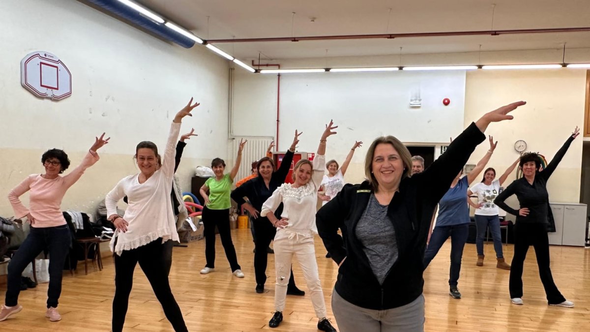 Teresa Blanco en una classe de ball.