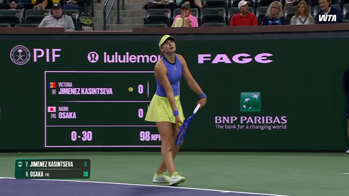 Vicky Jiménez, en el seu duel contra Osaka.