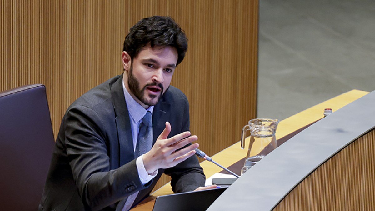 El conseller general de Concòrdia, Cerni Escalé, durant la sessió de Consell General d'aquest matí.