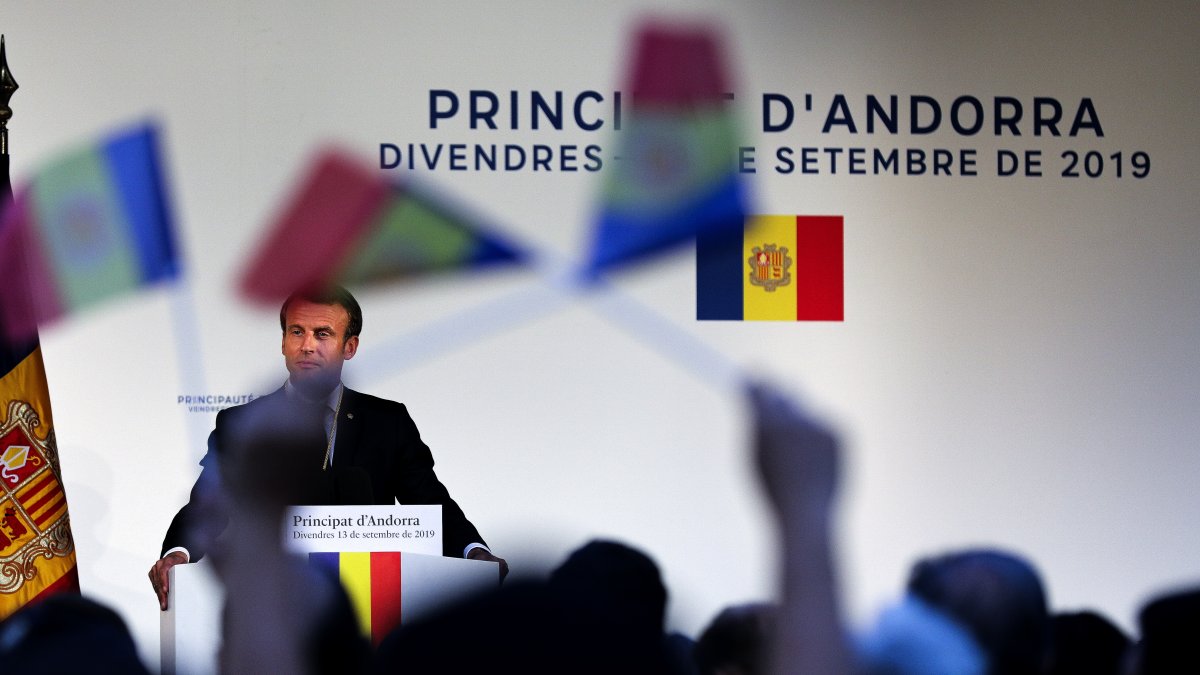 Macron, durant la visita institucional a Andorra el 2019.