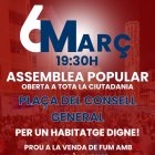 Mobilització de la coordinadora de l'habitatge contra l'aprovació de la llei òmnibus