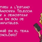 El cartell amb què AndorraTelecom s'anuncia a la Fira