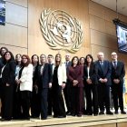 La delegació andorrana que ha participat en la presentació de l'informe.