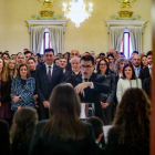 El Copríncep episcopal i les autoritats, a la recepció a la Seu d'Urgell.