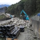 Treballs que s’estan duent a terme en el segon tram de la desviació.