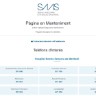 La pàgina web del SAAS, ahir.