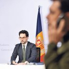 Guillem Casal durant la roda de premsa del consell de ministres.