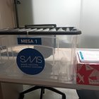 Una de les urnes per escollir el comitè del SAAS en les eleccions que han començat avui