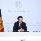 El ministre Portaveu, Guillem Casal, en la roda de premsa posterior al consell de ministres d'aquesta tarda.