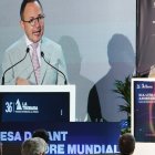 El cap de Govern, Xavier Espot, durant la seva intervenció en el marc de la Trobada Empresarial al Pirineu