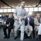 El cap de Govern, Xavier Espot, amb el Copríncep episcopal, Josep-Lluís Serrano, a la segona jornada de la trobada empresarial a la Seu.