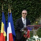 L'ambaixador de França a Andorra, Nicolas Eybalin, durant el discurs en commemoració de la Festa Nacional de França.