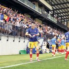 Lautaro celebra el gol aconseguit a Encamp, contra l’Eivissa al play-off.