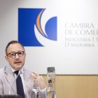 El cap de Govern, Xavier Espot, durant la presentació de l'informe de la Cambra.