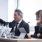 El conseller de la minoria, David Astrié, durant la sessió de comú d'Andorra la Vella.