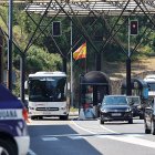 La frontera amb les cabines de control de la policia espanyola.