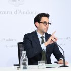 El ministre Portaveu, Guillem Casal, en la roda de premsa posterior al consell de ministres d'aquesta tarda.