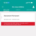 Missatge d’error a l’app.