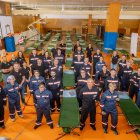 Voluntaris del cos de Protecció Civil.