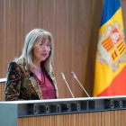 La ministra Conxita Marsol en el debat del Consell General aquest matí.
