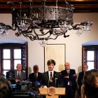 El síndic general durant el discurs de Sant Tomàs.