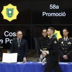 La ministra Esther Molné, en l'acte de jurament de la 58 promoció de policies, avui.