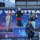 Íria Medina, al podi al Gran Premi d'Itàlia.