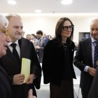 La ministra de Justícia i Interior, Ester Molné, amb el fiscal general de l'Estat, Xavier Sopena, i el president del Consell Superior de la Justícia, Josep Maria Rossell.